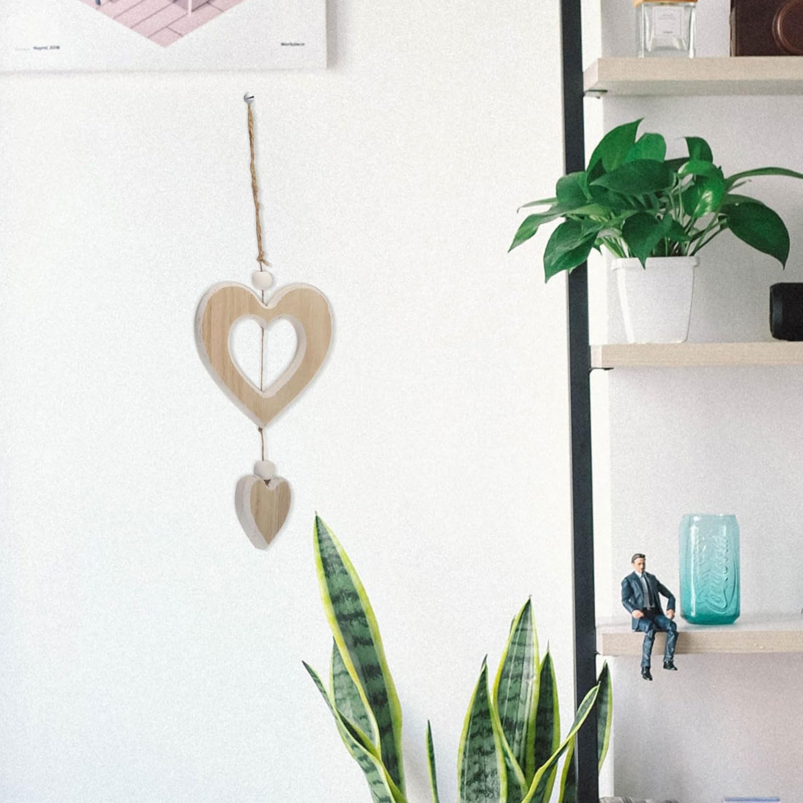 Ciondolo decorativo a forma di cuore in legno per finestre idea regalo