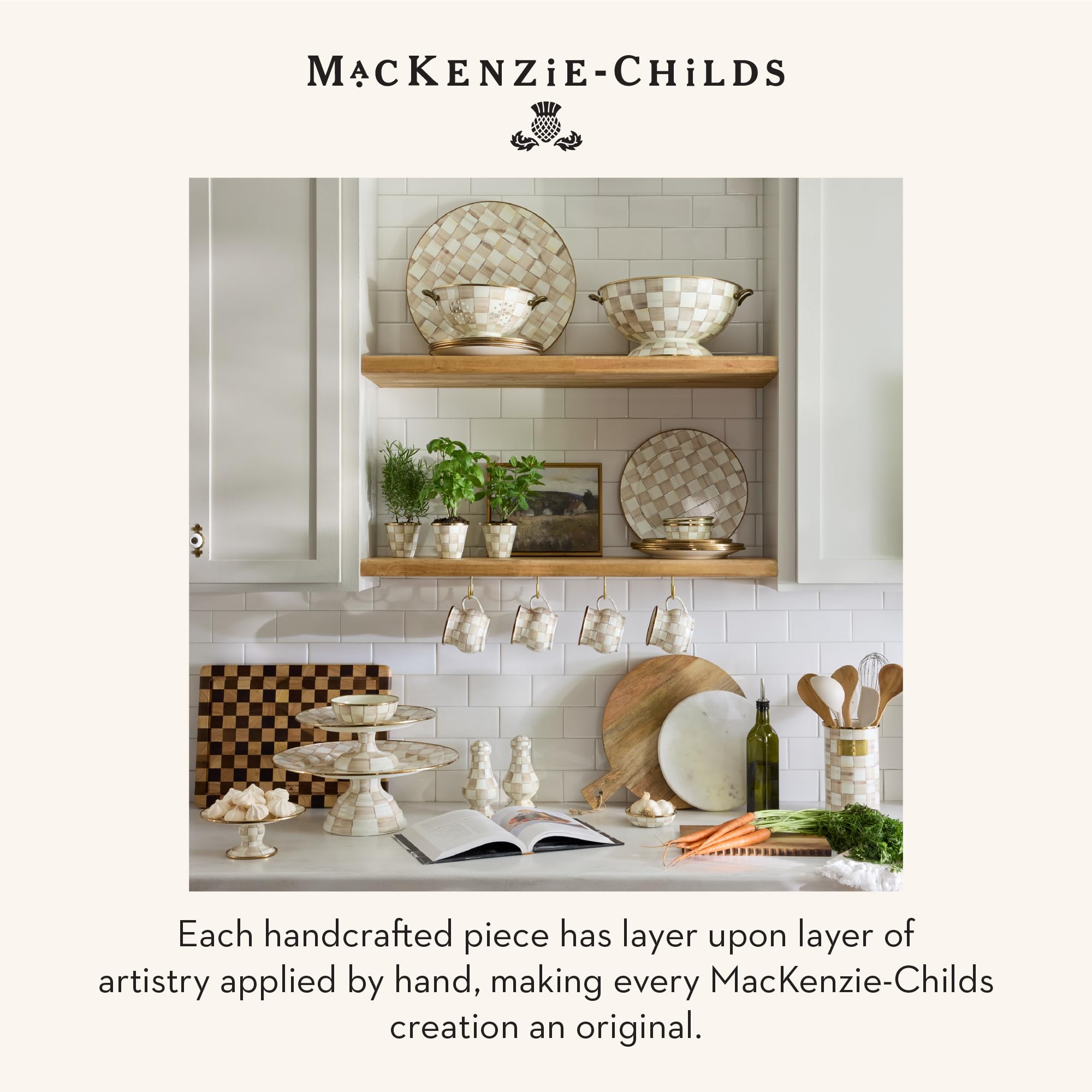 Amazon.com | MACKENZIE-CHILDS Enamel Pedestal Platter, Round Cake