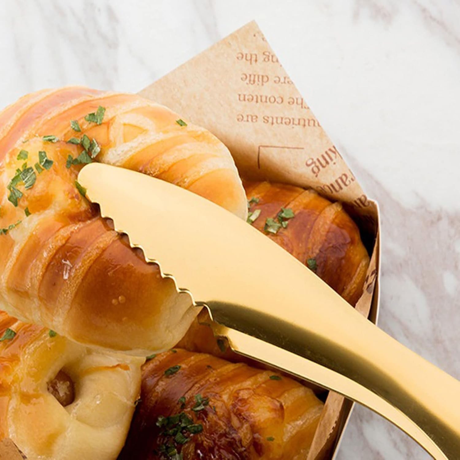 Ice Tongs Silver Gold BBQ Food Tongs Buffet Steak Grill Clip Non-Slip Handle Cake Bread Clamp Home Cooking Utensils for Kitchen