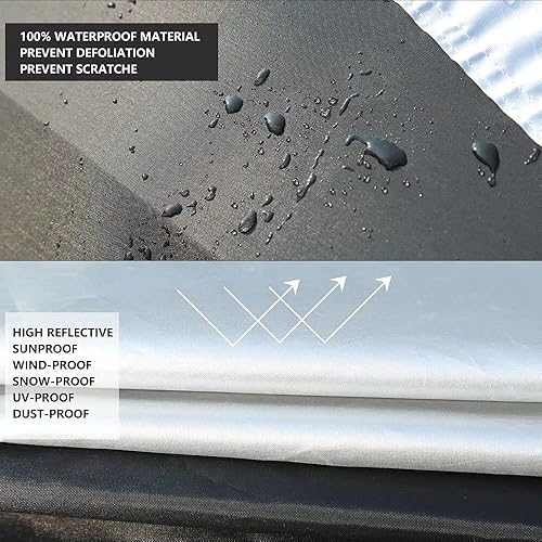 Miniatura 3 de Coverado Funda impermeable para automóvil SUV para todo tipo de clima, para exteriores, tamaño completo, para automóviles, lluvia, sol, protección