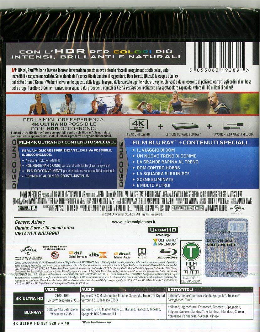 Fast And Furious 5 (4K Ultra-HD+Blu-Ray)