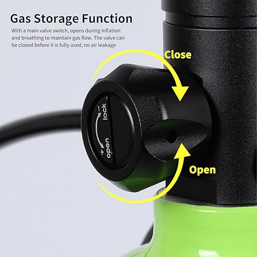 Miniatura 6 de DIDEEP Equipo de buceo, 3L 30-50 minutos de aviación cilindro de oxígeno de aluminio para buceador (negro)