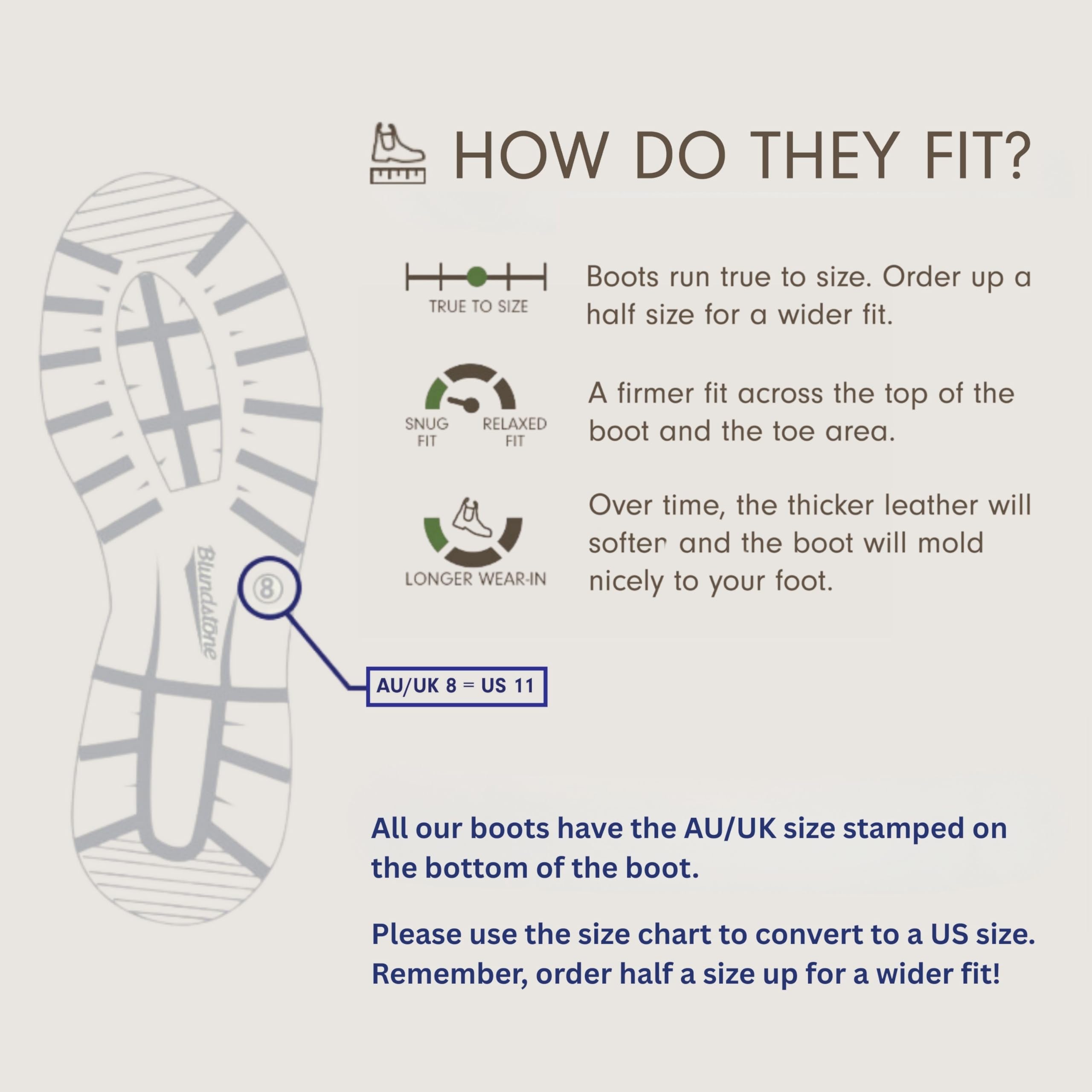 Blundstone Unisex Original Chelsea Boots - AU Sizes Stamped on Bottom of Boot