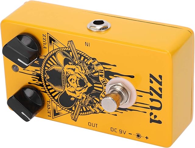 Fuzz Effect Pedal, All Metal Shell Distortion Pedal Portable for Beginner for Guitar and Bass