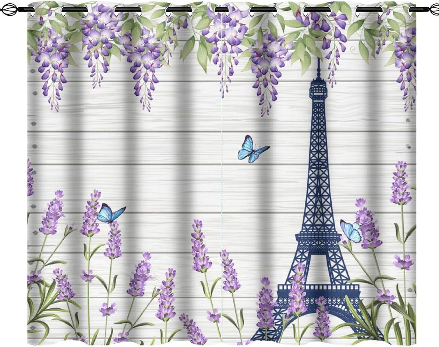 Rideaux et draperies occultants modernes paysage floral Paris