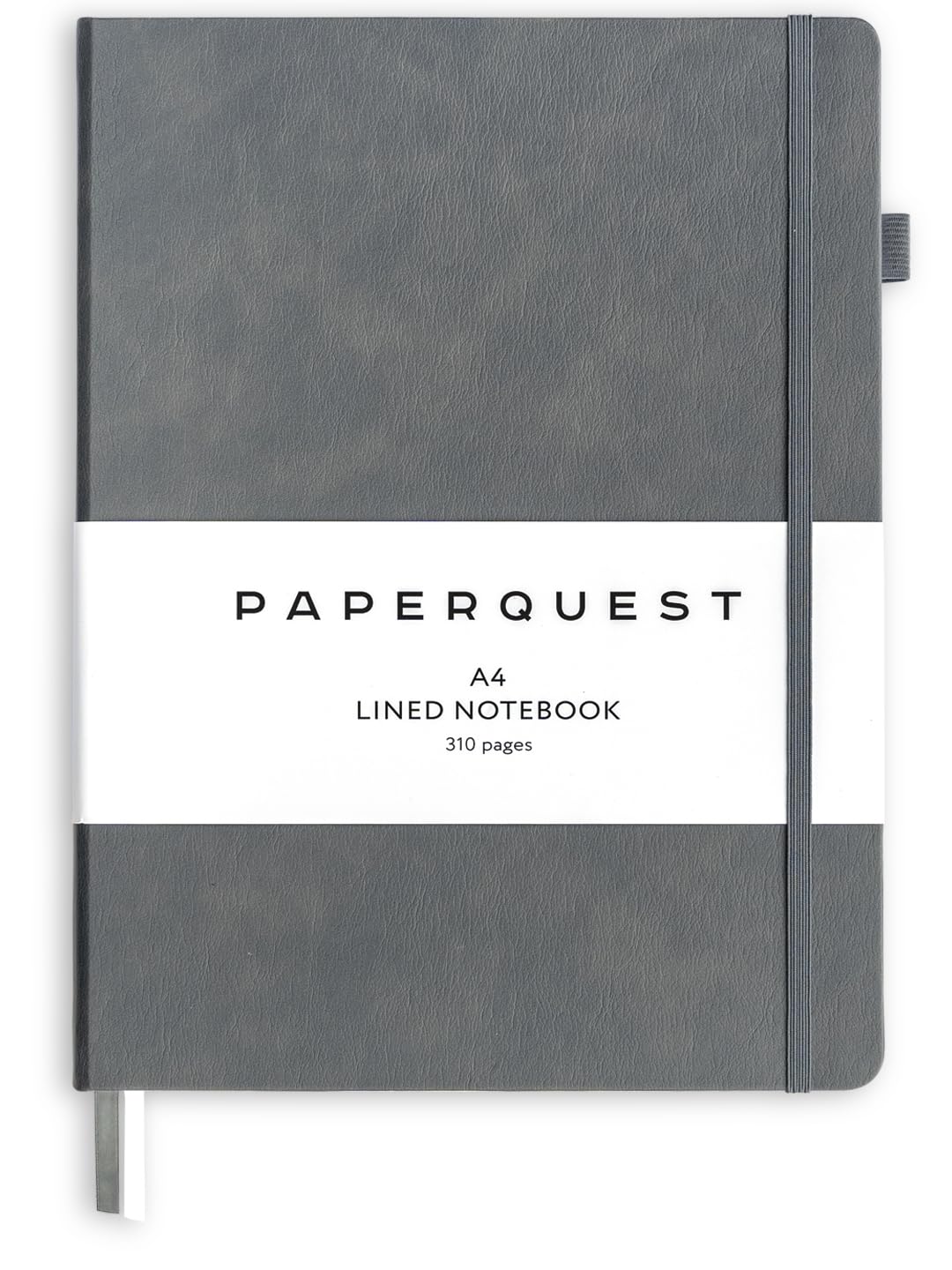 Carnet de notes en cuir vegan PAPERQUEST grand format durable gris