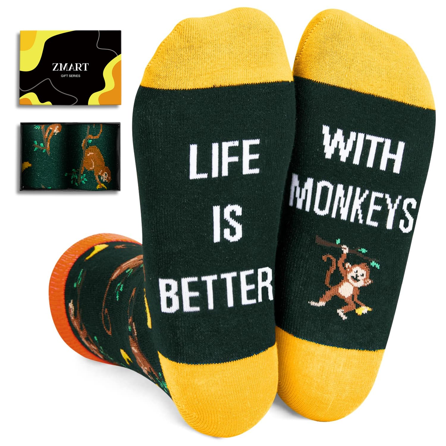 Zmart Animal Socks for Women Men - Funny Fox Monkey Cat Lover Chicken Frog Gifts for Teen