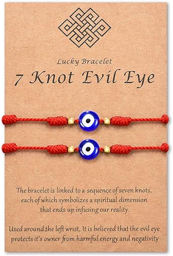 Tarsus (Ver.3) Evil Eye 7 Knot Lucky Bracelets Adjustable Red String Amulet for Women Men B088TGBRGY