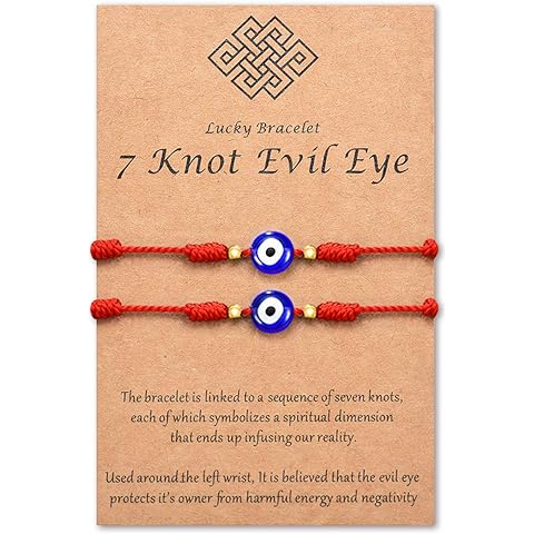 Tarsus (Ver.3) Evil Eye 7 Knot Lucky Bracelets Adjustable Red String Amulet for Women Men