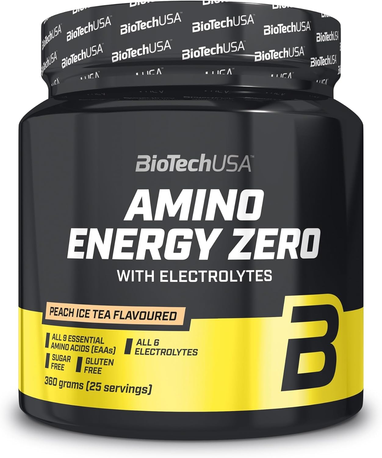 BioTechUSA Amino Energy Zero with Electrolytes | Pre-workout | 9 essentiële aminozuren | Cafeïne | Suikervrij, glutenvrij, 360 g, Perzik ijsthee