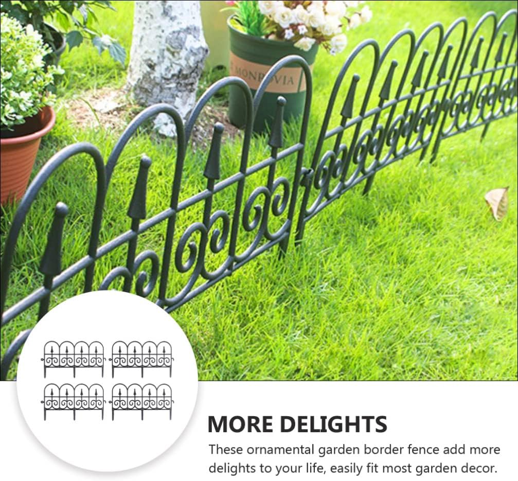 GANAZONO Vinyl Fence Panels 4 Pack Lattice Garden Border Decorative Fencing Panels for Lawn Patio Flower Bed