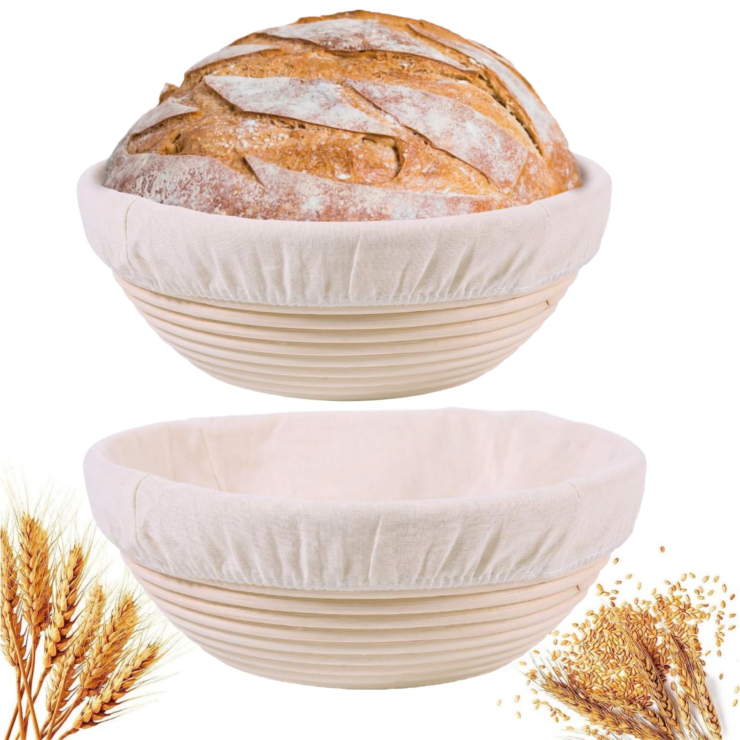 Panier à pain anti-adhérence 23cm en lin pour stopper les pâtes ratées