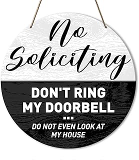 No Soliciting Sign for House Front Door, Do Not Ring Doorbell No Soliciting Sign for Home Funny, Do Not Even Look at My House