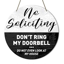 No Soliciting Sign for House Front Door, Do Not Ring Doorbell No Soliciting Sign for Home Funny, Do Not Even Look at My House