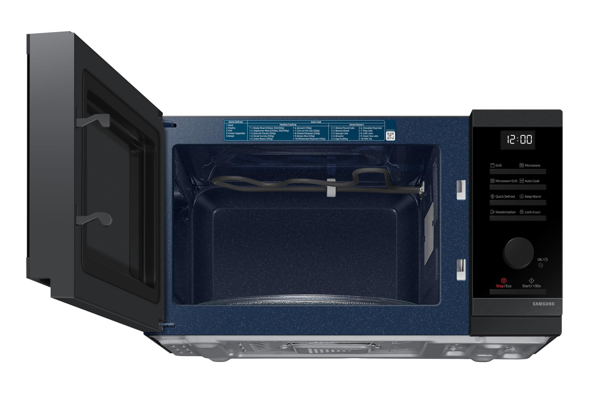 Samsung MG23DG4524AGE1 Micro-Ondes avec Gril, 23 L, 800 W, Noir