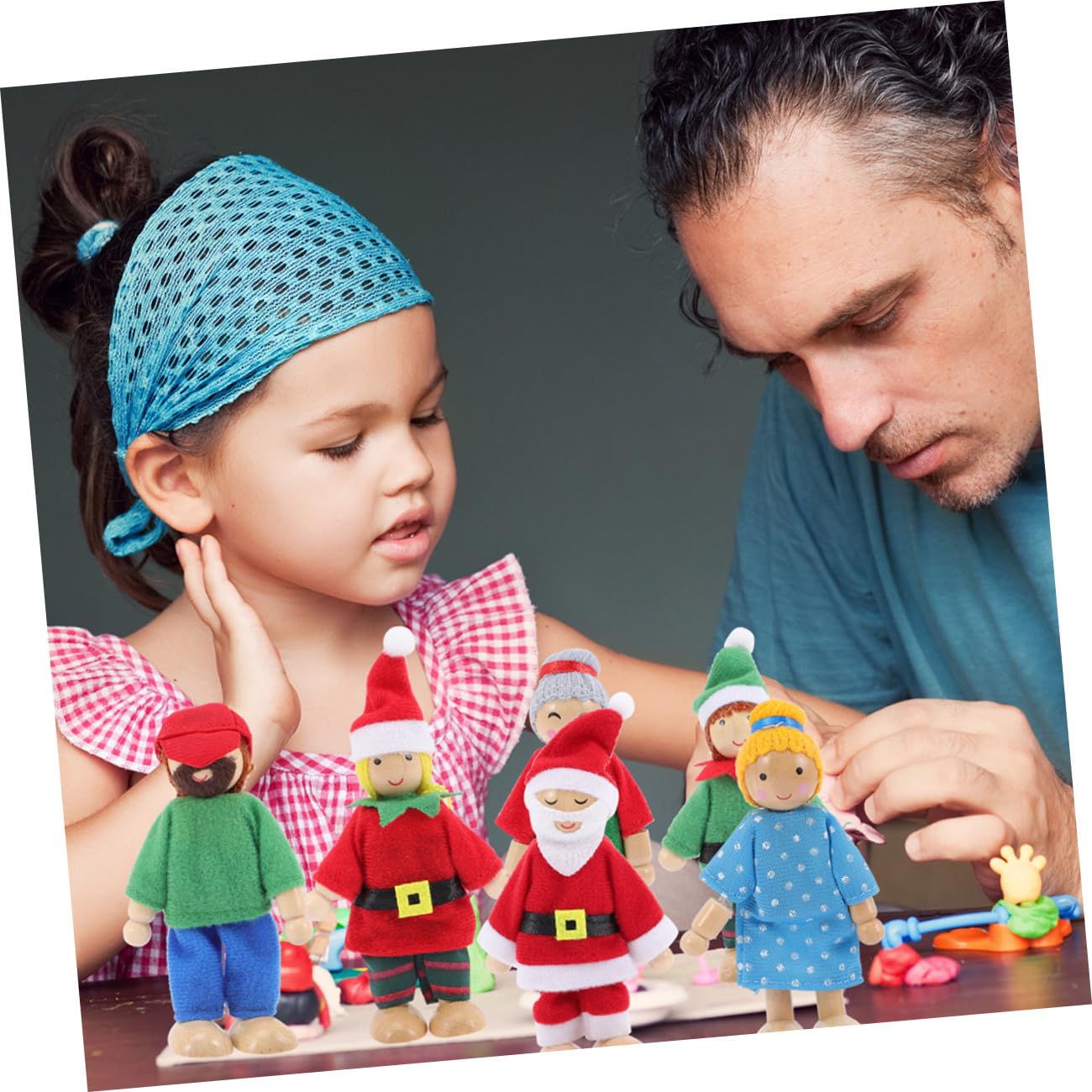 GALPADA 9 Piezas Marionetas de Mano Familia Mini Muñecos Juguetes Creativos para Desarrollo de Habilidades Comunicación y Imaginativo Navidad