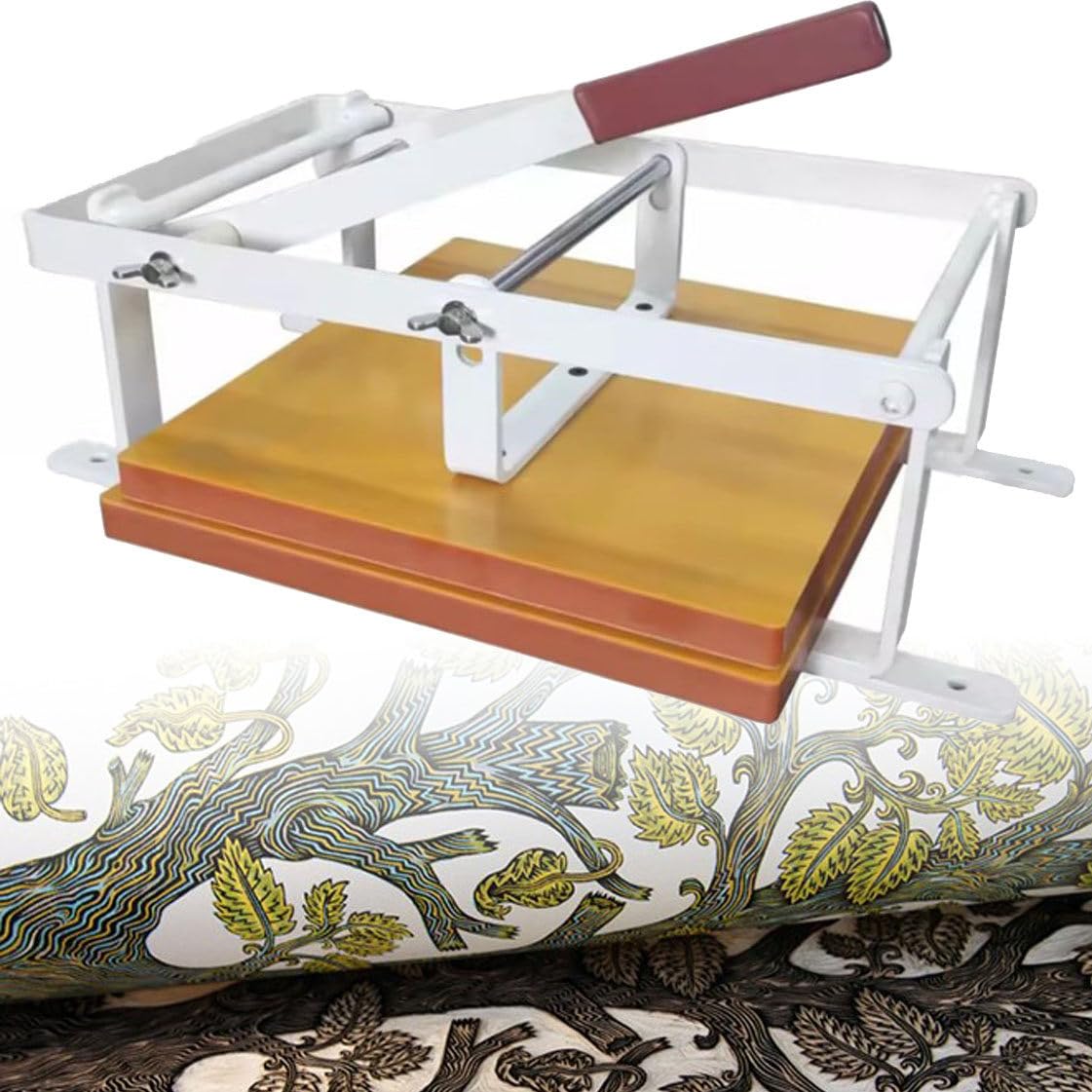 Macchina da stampa manuale a stampa piatta, 30,5 x 30,5 cm, regolazione dell'altezza, pressa a leva manuale, per inchiostro a blocchi di legno, tagli di linoleum, stampa tipografica