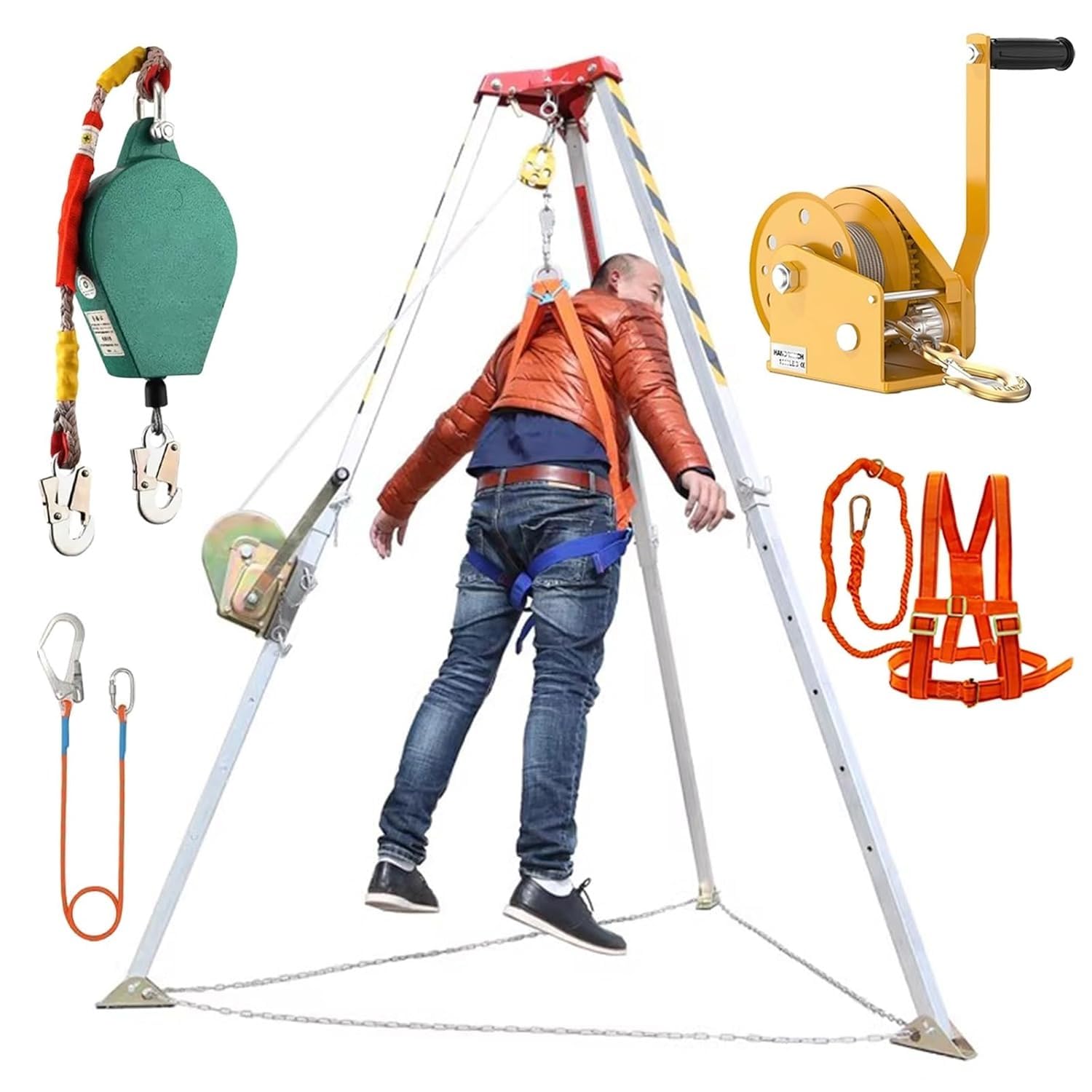 Fall Protect Tr Kit 1800 libras sistema de cabrestante para espacios reducidos arnés seguro de 10 m Equint