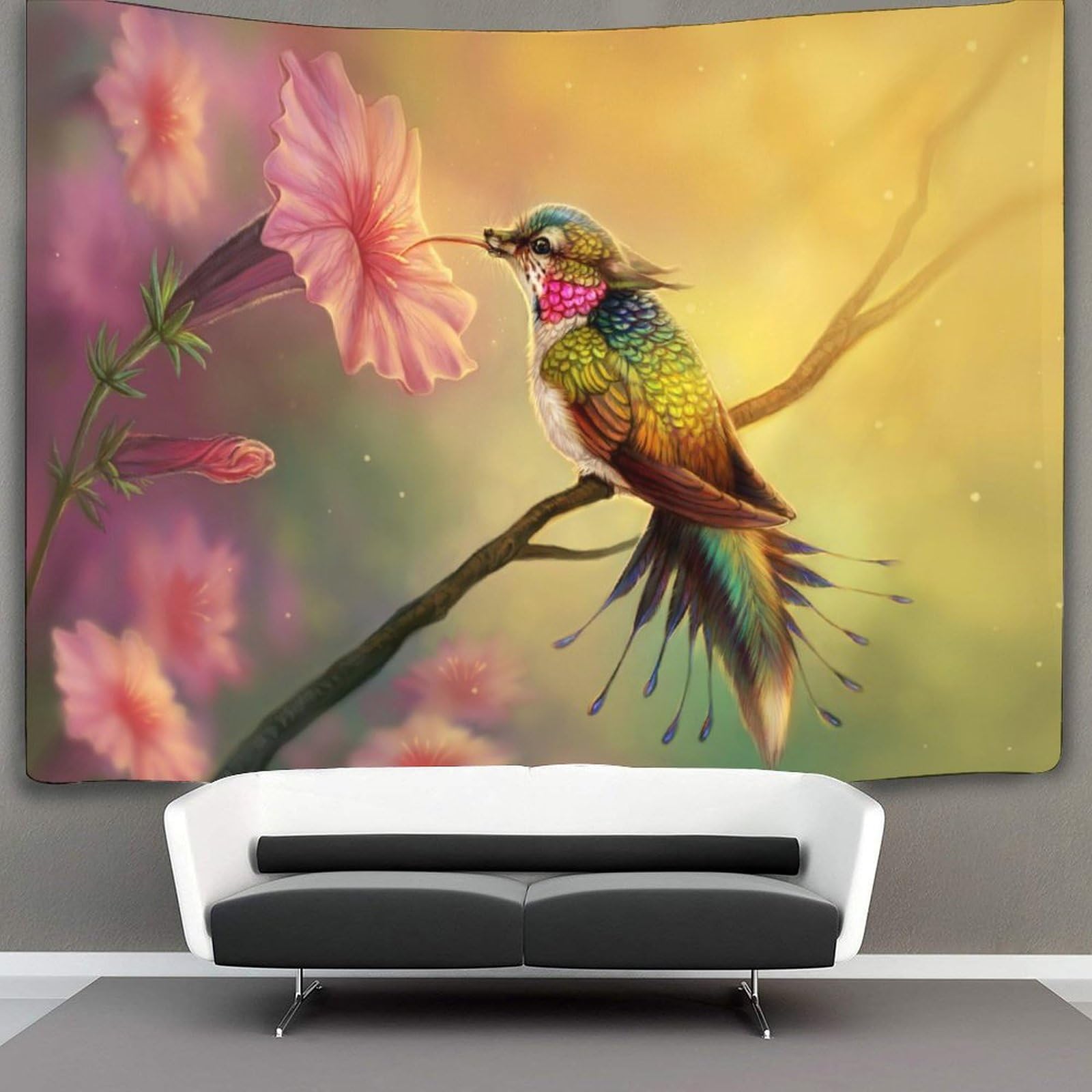 kaiyun Birds Animals Tapestry Wall Hanging Hummingbird Art for Bedroom Living Room Dorm Decor 150cmx200cm