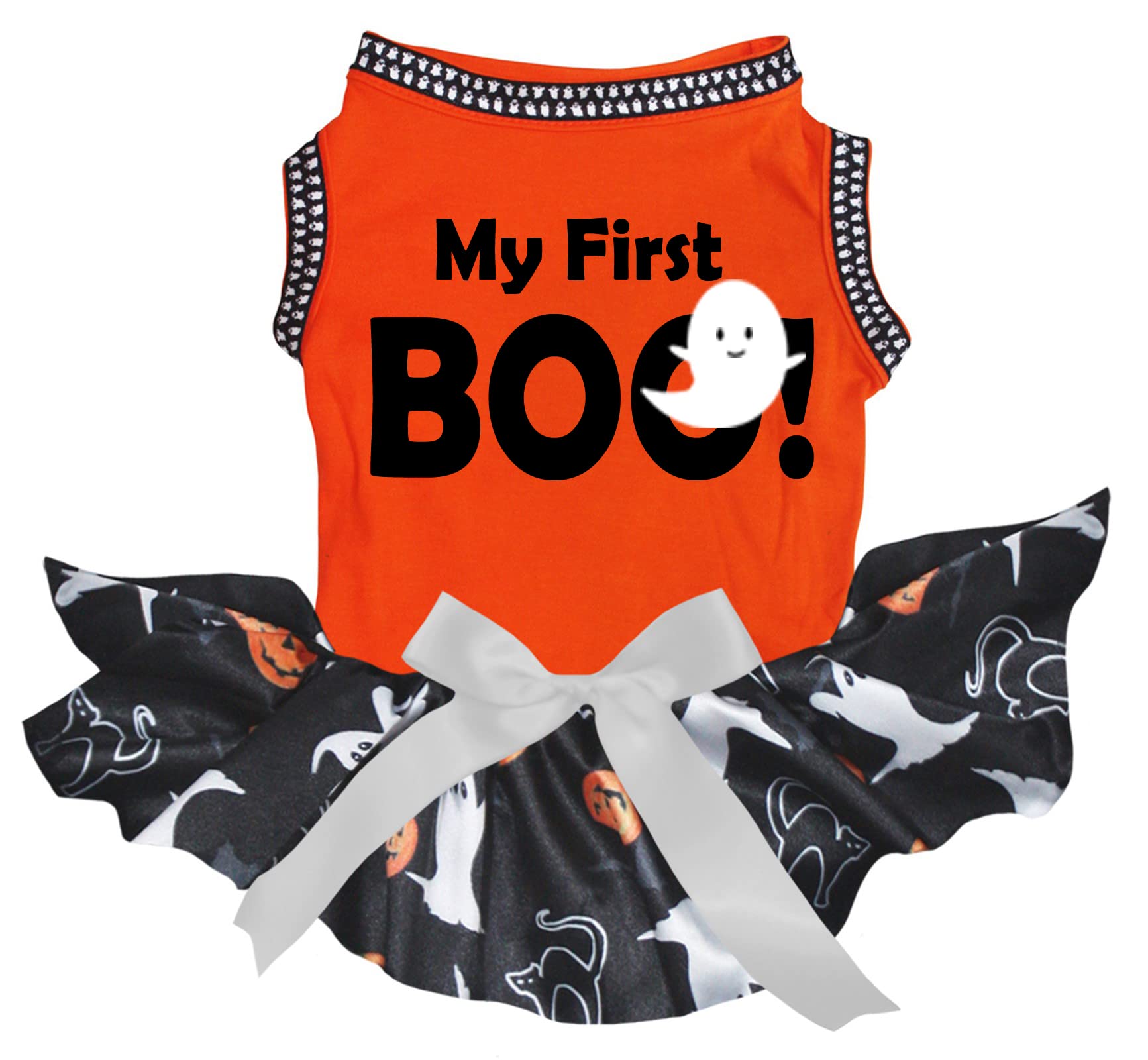 Robe pour chien fantôme orange XXXL My First Boo vêtement Halloween