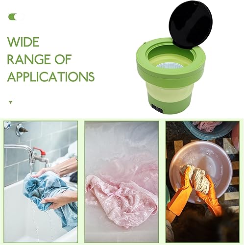 Miniatura 3 de Lavadora portátil Capacidad de lavadora pequeña para viajes, camping, dormitorios, apartamentos, rotación de alta velocidad para limpieza de