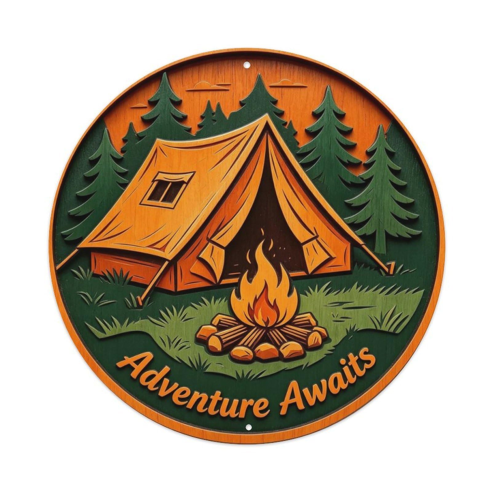 Adventure Awaits Metal Tin Sign Plaque