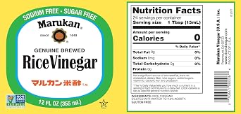 Marukan Genuine Brewed Rice Vinegar, 12 Ounce Glass Bottle (Pack of 6)