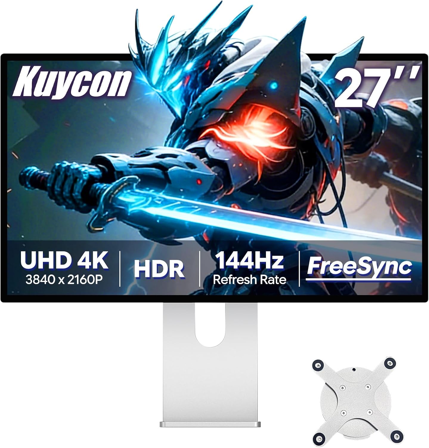 P27D 27 inch FHD (3840 x 2160) 4K 144HZ Gaming Monitor, IPS Panel, 1.07 Billion Colors, 99% sRGB, 5ms,HDR,HDMI,DP,178° Viewing Angle (Honeycomb - with Stand)