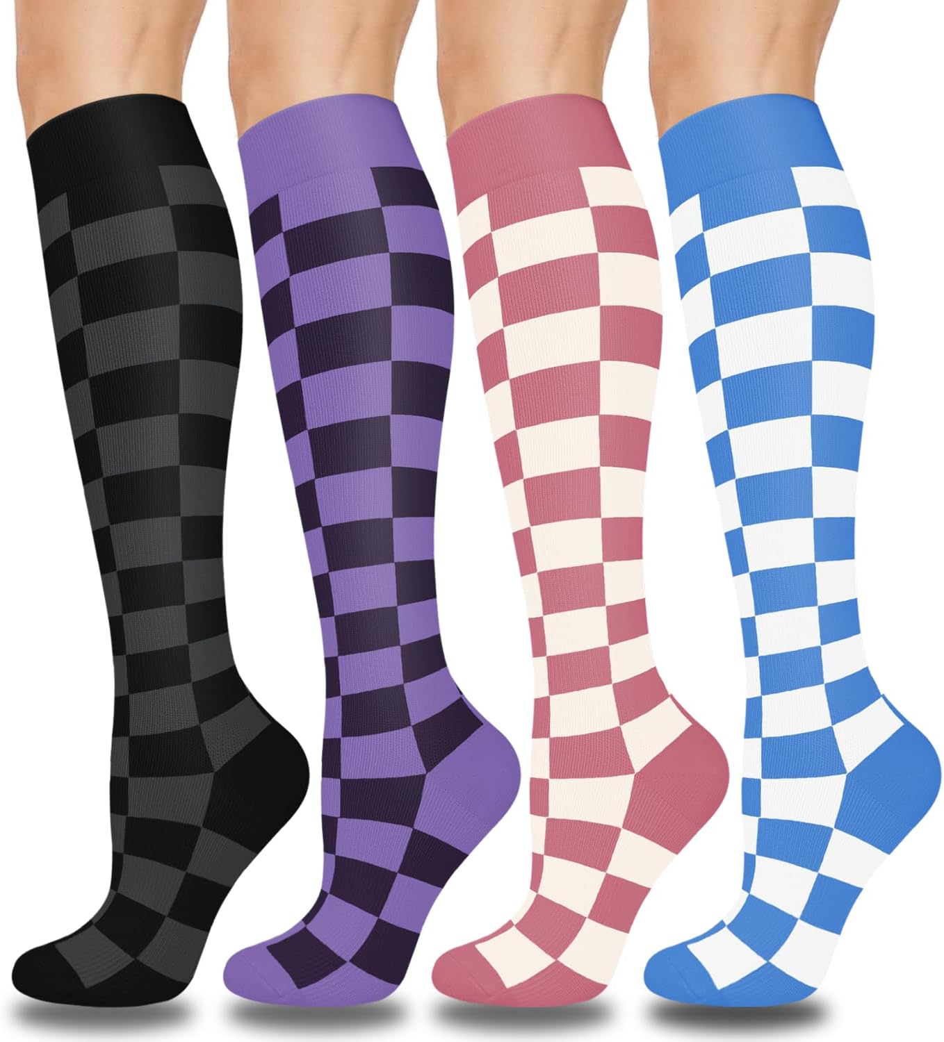 Aoliks Compression Socks for Women & Men 4 Pairs, Best Support for Nurses Running Travel