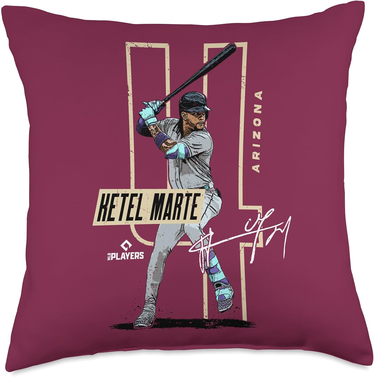 Ketel Marte | Arizona MLB Baseball Players| MLBKMA205M Throw Pillow