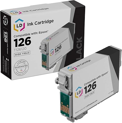 LD - Cartucho de tinta remanufacturado de repuesto para Epson 126 T126120 de alta capacidad (negro)