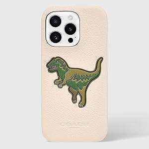 Coach Genuine Debossed Pebbled Leather Slim Wrap iPhone 16 Pro Case - Designer Phone Case - Ivory Rexy