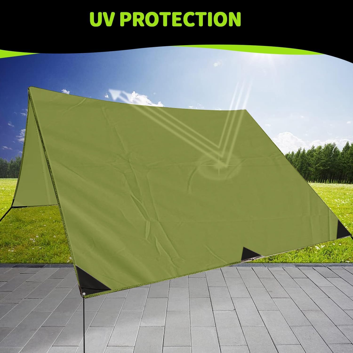 Markiza samochodowa, 300 x 200 cm, wodoodporna, na kemping, ochrona przed promieniowaniem UV, plandeka namiotowa, idealna do samochodu, SUV-a, na kemping, do montażu na boku/z tyłu
