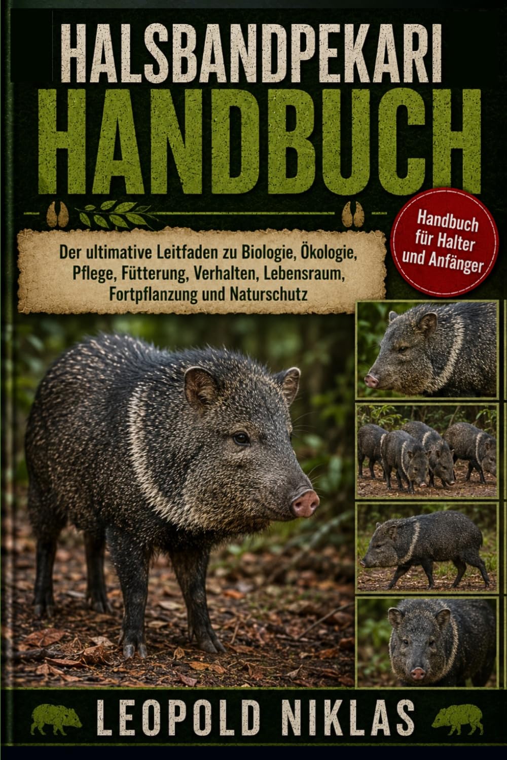 HALSBANDPEKARI HANDBUCH: Der ultimative Leitfaden zu Biologie, Ökologie, Pflege, Fütterung, Verhalten, Lebensraum, Fortpflanzung und Naturschutz