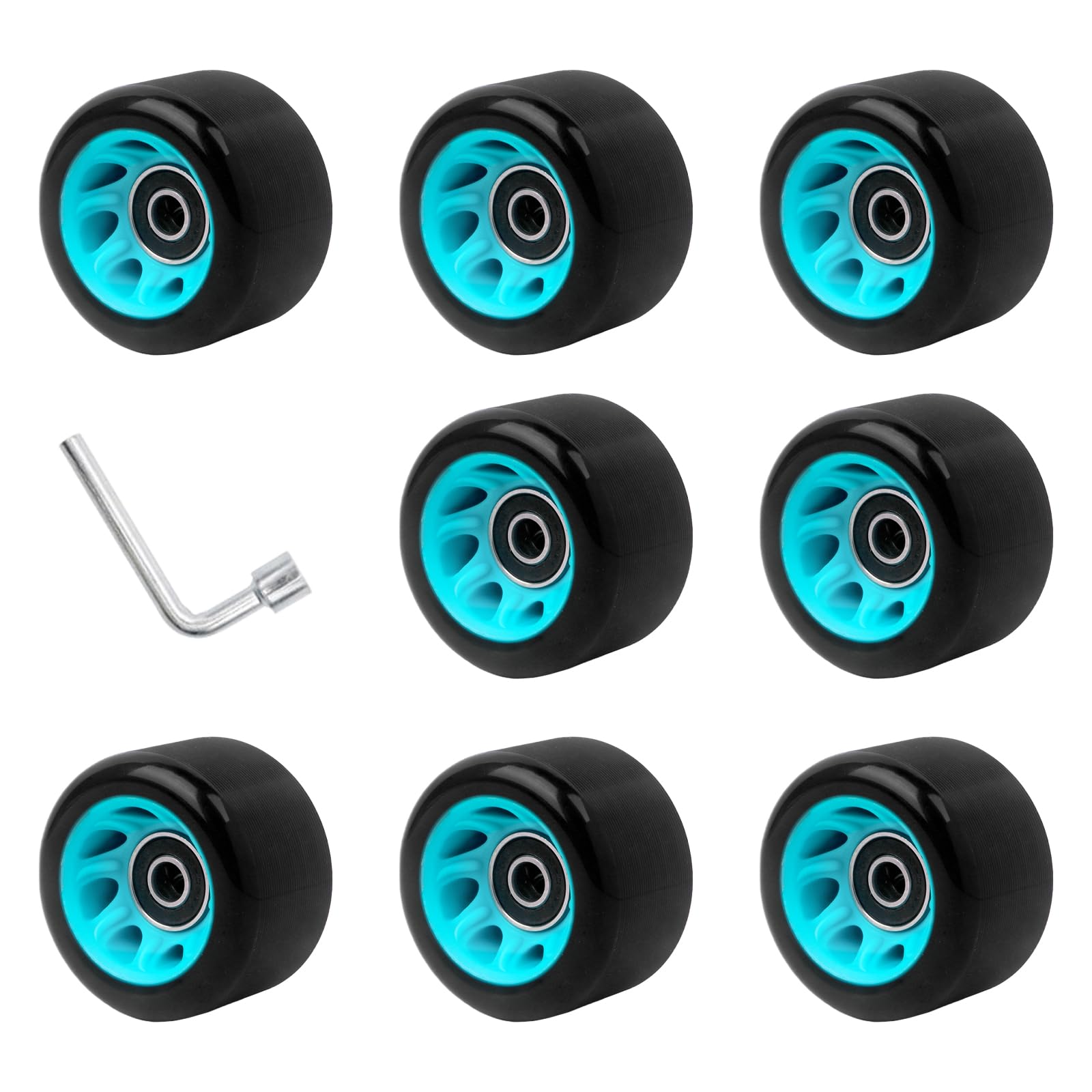 jiingekk Skateboard Wheel With Bearings Roller Skate Set Double Row Roller Skate Accessory Quads Skate Replacement Wheel