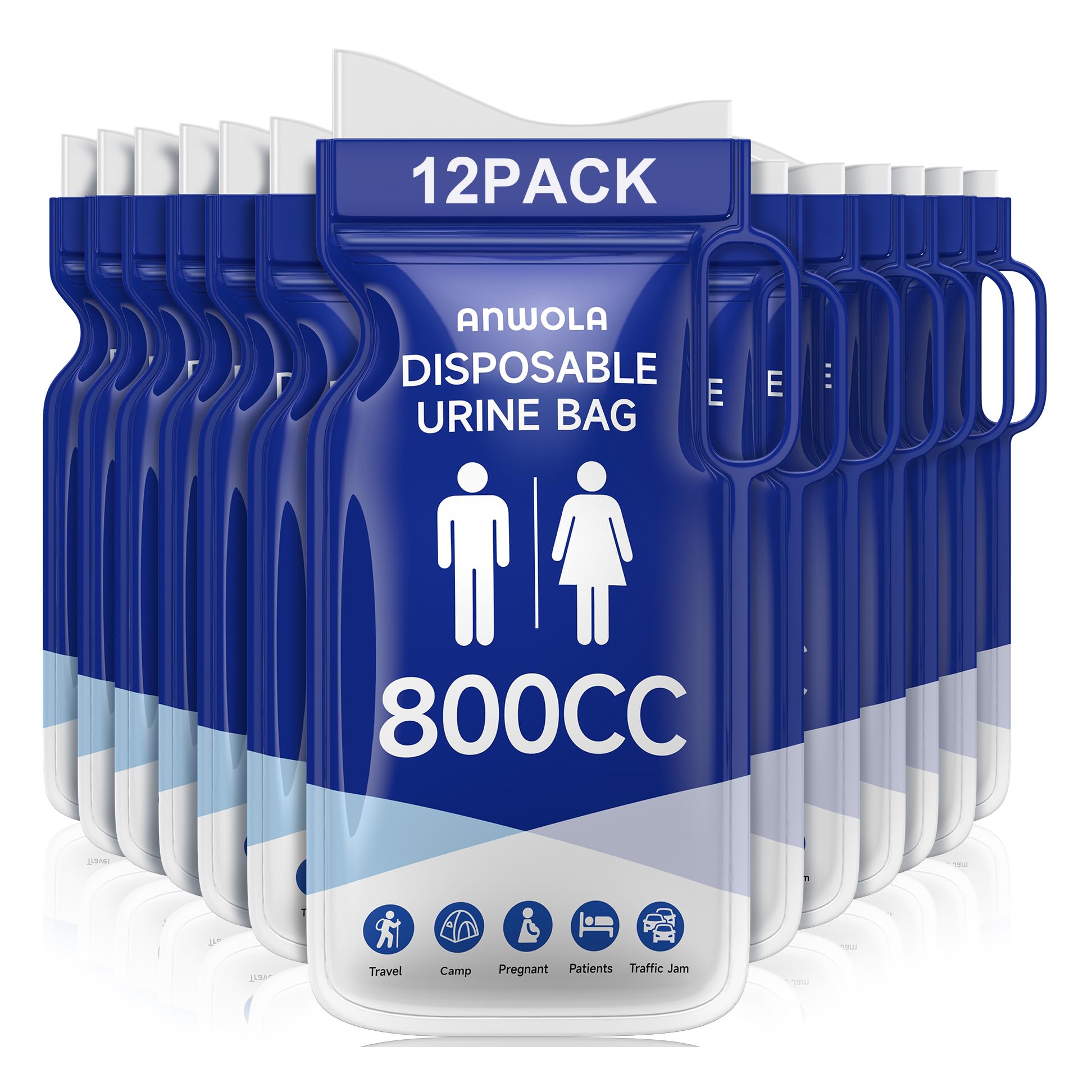 Produktbild von 8 Stück Urinbeutel Für Unterwegs – Tragbarer Einweg-Pinkelbeutel 700ml Für Männer, Frauen & Kinder, Auslaufsicher Mit Griff, Ideal Für Reisen, Camping Oder Stau
