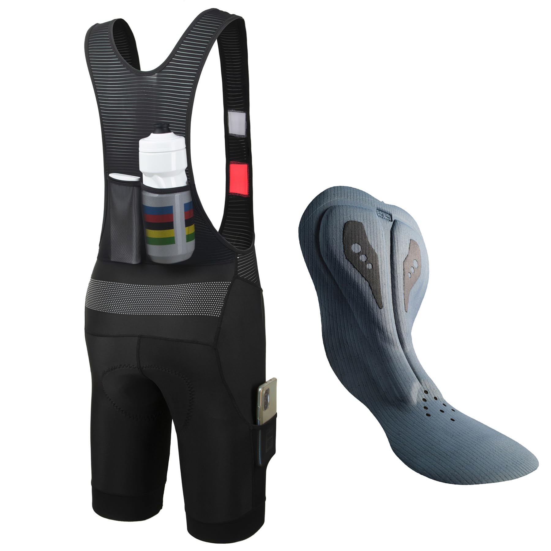 Culote con Tirantes Hombre con Acolchado 4D para rutas largas Ciclismo Carretera/MTB, Ligero, Transpirable, Secado rápido, compresión Alta, Carrera, Touring, spinningg