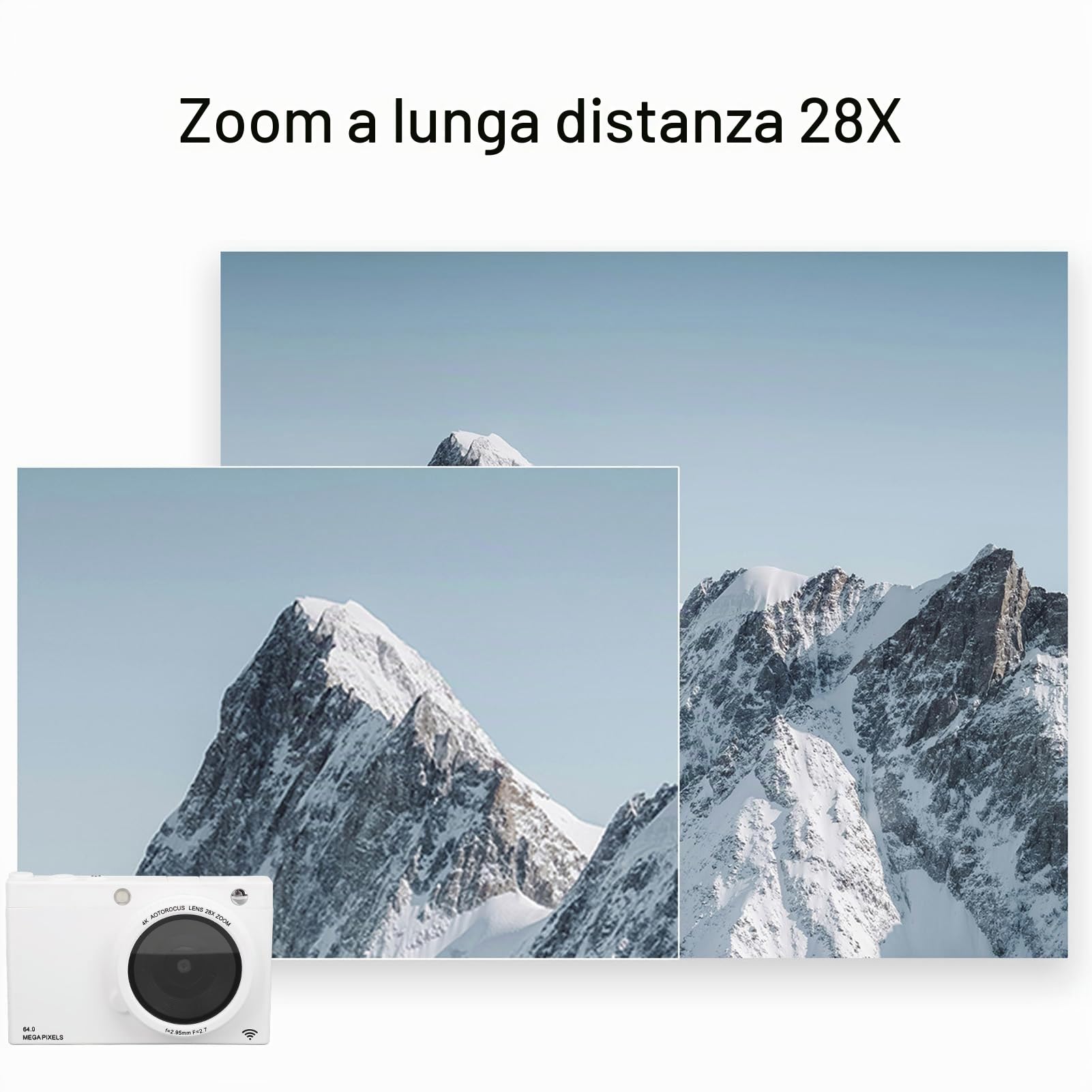 Videocamera Digitale, Fotocamera Digitale 4K da 64 MP, Fotocamera Vintage Compatta per Vlogging con Messa a Fuoco Automatica 28X con Funzione MP3, Hotspot Fedeltà per