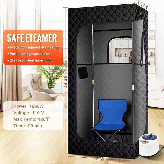 Sauna Tent, Personal Spa at Home for Your Family, Relax with Portable Sauna, 2.6 L 1000 W Portable Steam Sauna Bbox