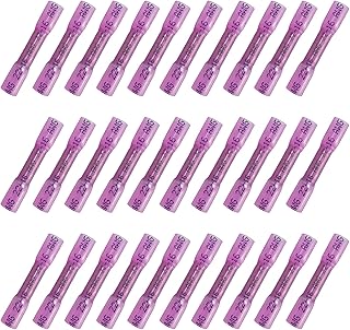 Heat Shrink Butt Connectors, 30PCS 22-16 AWG Red Waterproof Insulated Electrical Wire Connectors, Automotive Marine Electrical Wire Crimp Terminals Butt Splices A7DXZJG
