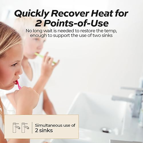 Miniatura 4 de MIZUDO Calentador de agua eléctrico con mini tanque, 8.0 galones, punto de uso, calentador de agua caliente instantáneo de 120 V 1440 W, debajo del