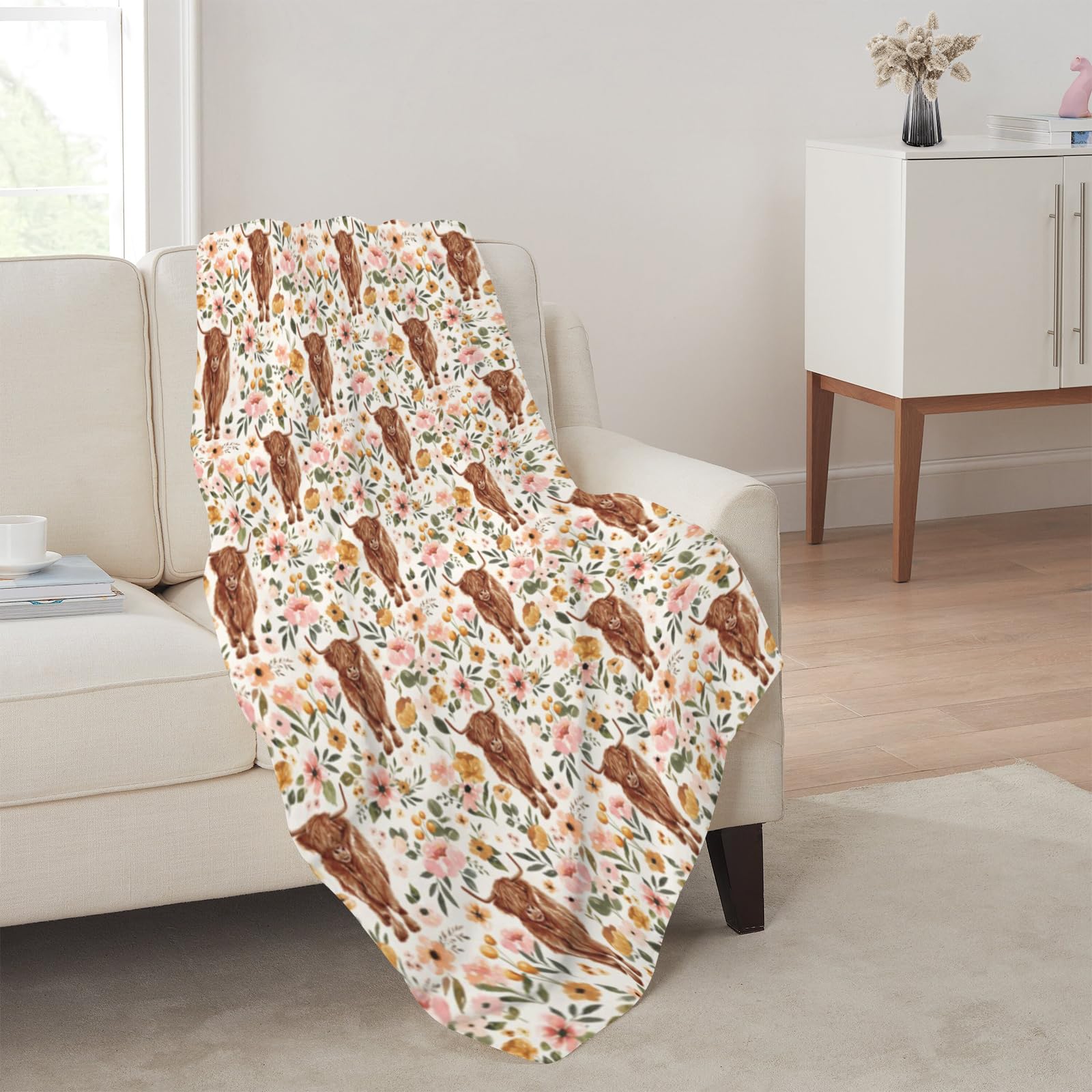 Newhomestyle Highland Cow Print Blanket and Throws - Image 4