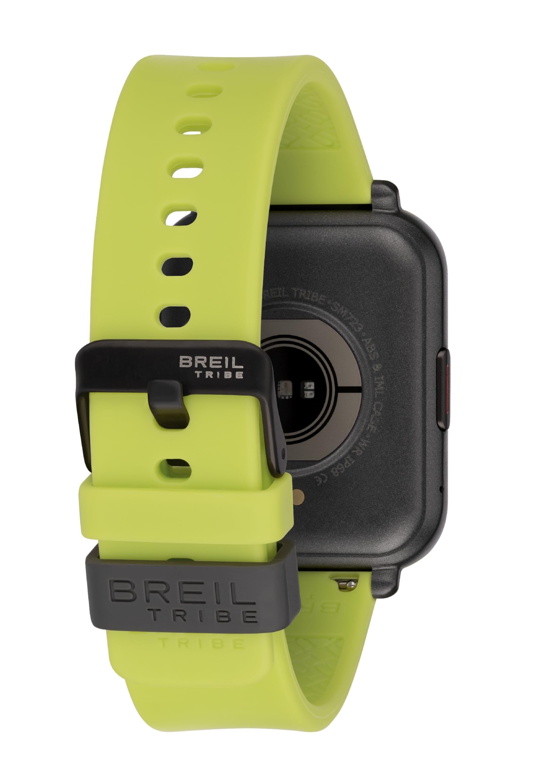 Breil, Smartwatch SBT-2, con Doppio Cinturino Intercambiabile in Silicone con Pattern Tribe, Cassa Nera, Connettività Bluetooth, Chiusura ad Ardiglione