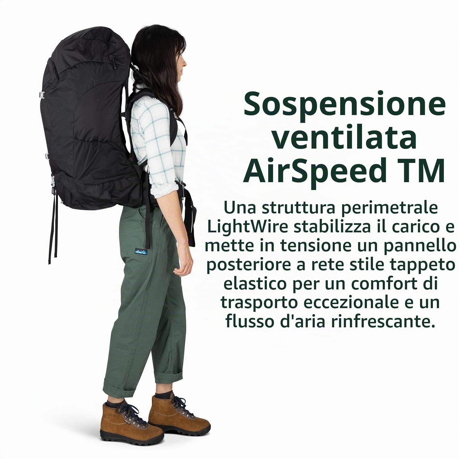 Osprey Fairview Zaino da trekking donna, 70L, Black