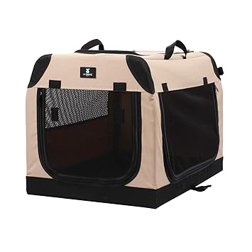 X-ZONE PET Foldable Soft Dog Crate 3-Door Pet Kennels for Dogs and Cats Sturdy Durable Pet Crate for Travel,Indoor&Outdoor Use Multiple Sizes (32-Inch)