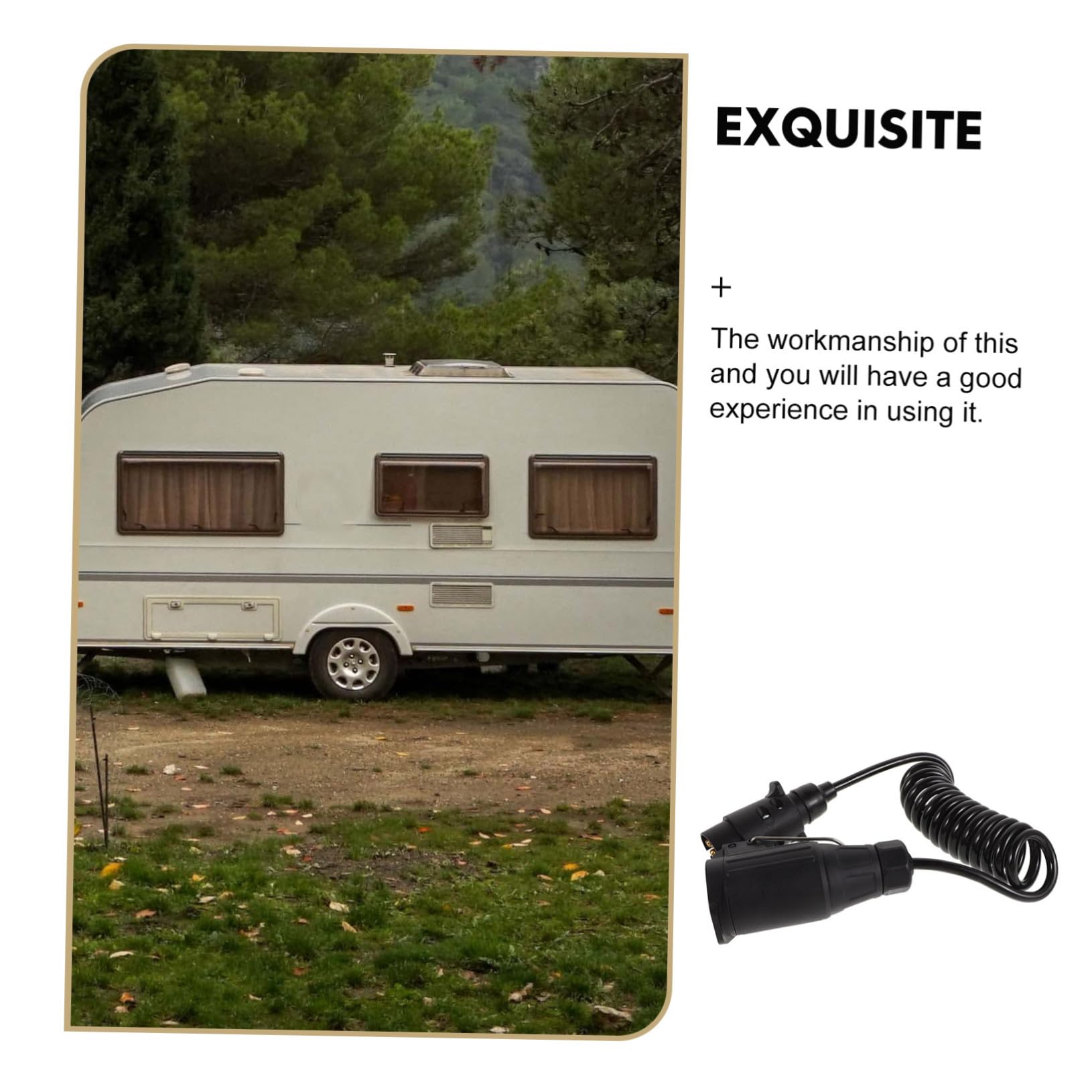 VALICLUD Poliger Anhängerstecker Polige Steckdose Spiralkabel Anhängerverlängerung Robustes Flexibles Kabelbaum Adapter für Wohnwagen Bootstrailer Pkw Caravan Rv