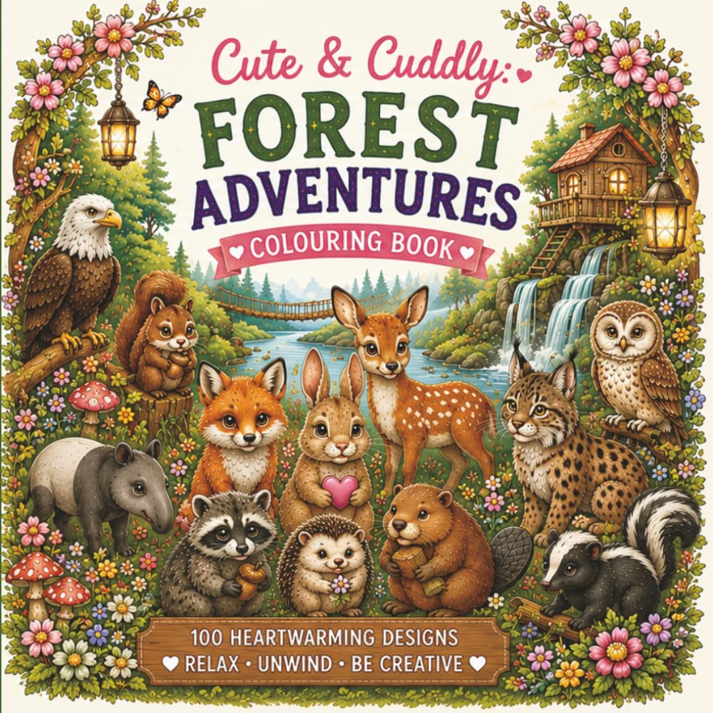 Cute & Cuddly: Forest Adventures Colouring Book (The Cute & Cuddly Colouring Book Series)