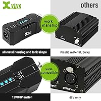 Vista 4 de Xvive Fuente de alimentación P1 Phantom 48V/12V, hasta 40 horas de uso, alimentación Phantom portátil recargable para micrófonos
