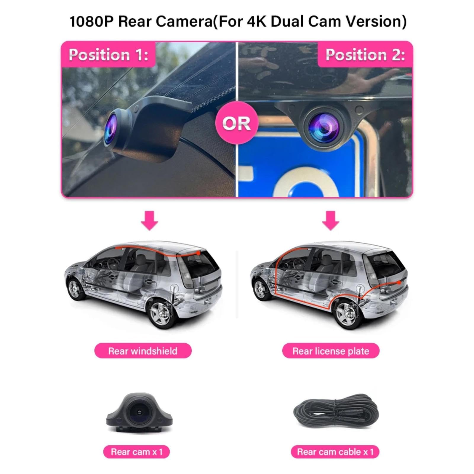 Kamera Samochodowa dla Skoda Octavia Kodiaq Fabia Superb, dla VW Golf Polo Passat Tiguan, wideorejestrator samochodowy HD 4K kamera na deskę rozdzielczą