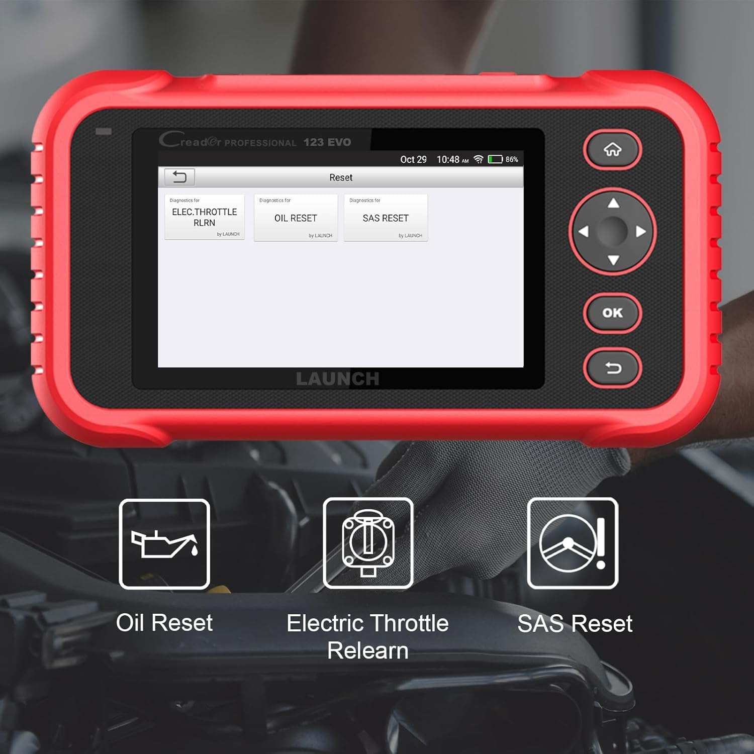 LAUNCH Europe CRP 123 EVO to na systemie Android DIY diagnostyka. Aktualizowanie oprogramowanie bezpośrednio przez WIFI, funkcje z OBD II, silnika, automatycznej skrzyni oleju, ABS i SRS itd.